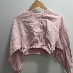 ALO Yoga Light Pink Cropped Hoodie